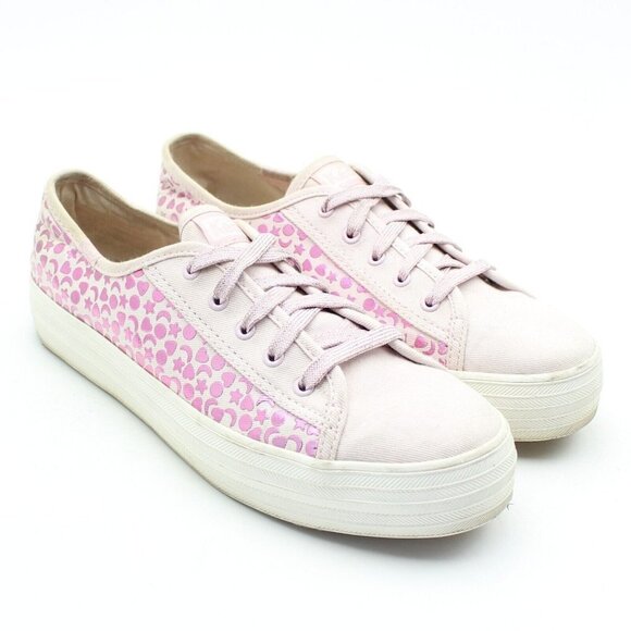 Keds Pink Metallic Moon and Stars Low Top Sneakers - Picture 2 of 11
